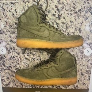 Boys AF 1 mid army green shoes